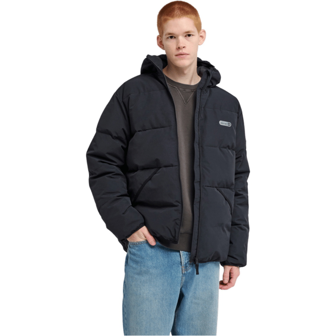 2026 Element Mens Hooded Puffer Jacket ELYJK00341 - Flint Black